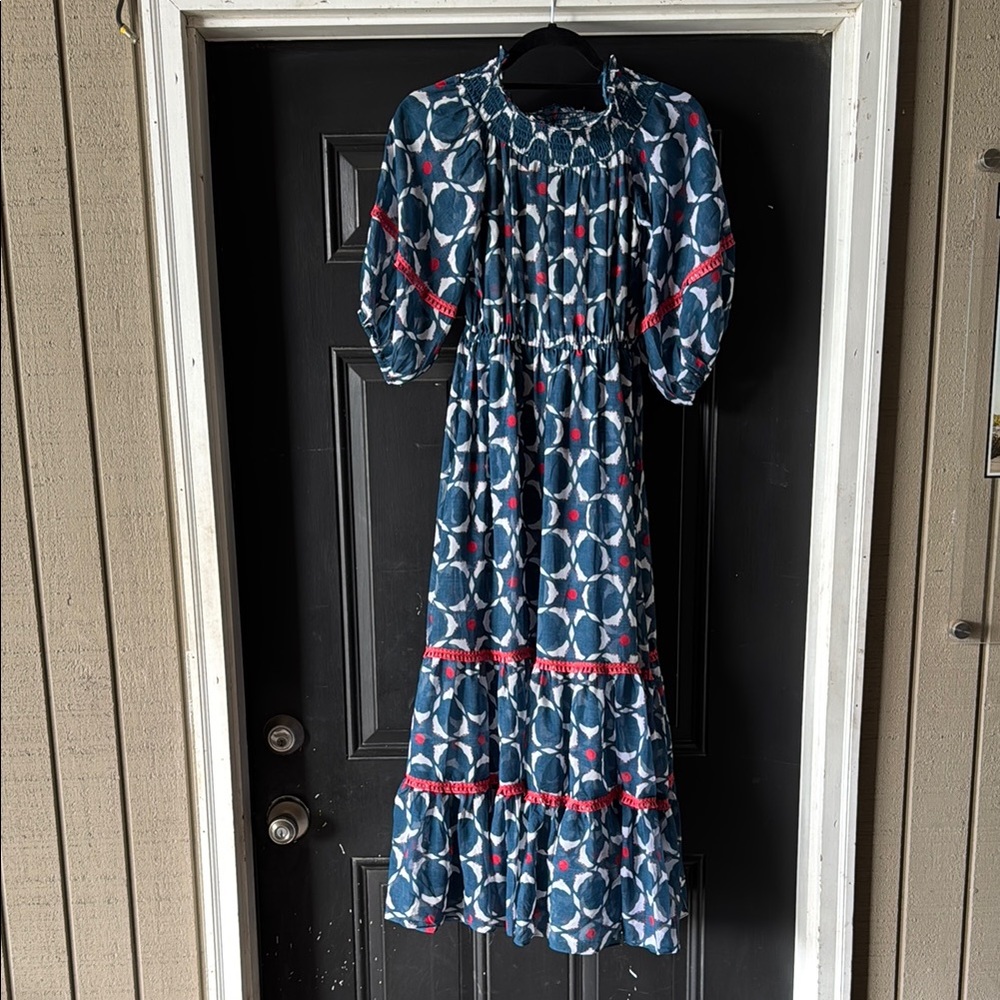 Sachin + Babi Blue and Red Patterned dress